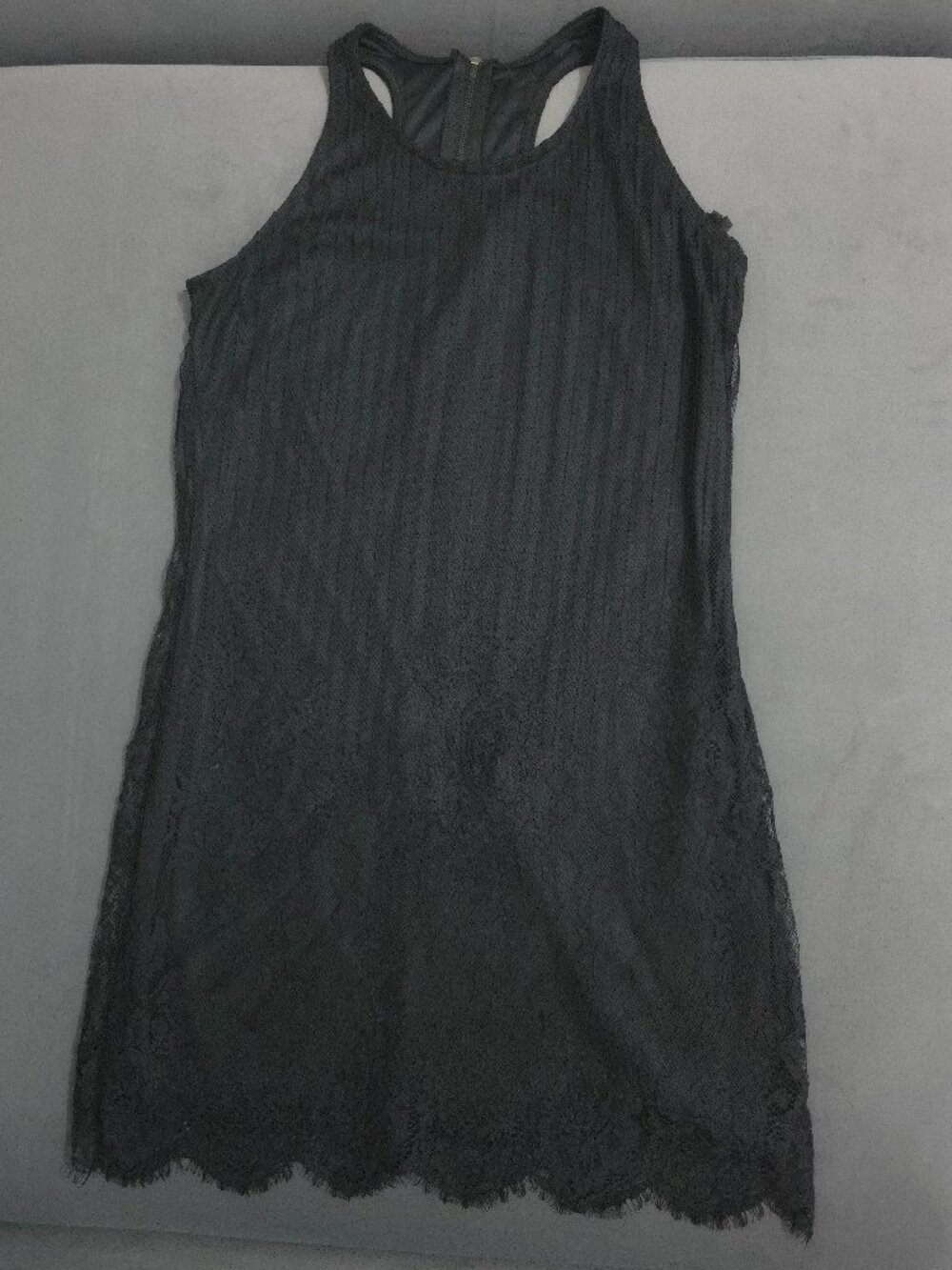 Black Lace Trim Mini Dress Size Small – Racerback Style - Picture 3 of 6